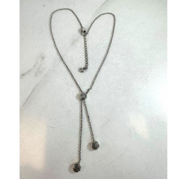 Brighton Ferrera Petite Y Silver Tone Necklace Preowned - Picture 1 of 4